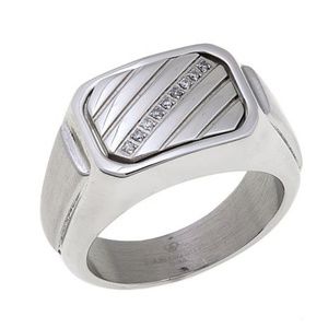 12 Real Diamond Dad Flip Ring Stainless Steel